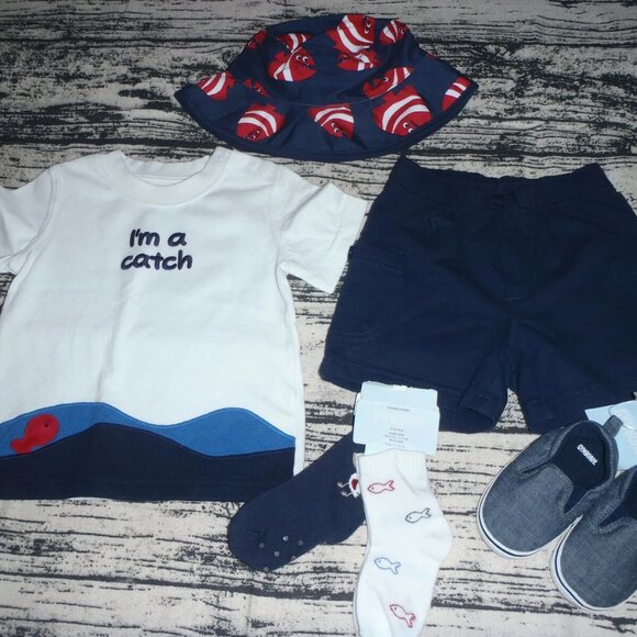 Gymboree Pelican Catch 12-18 Month Shorts Shirt Socks Size 04 Shoes Outfit NWT - Picture 4 of 7